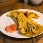 Crepe de gambones y gulas